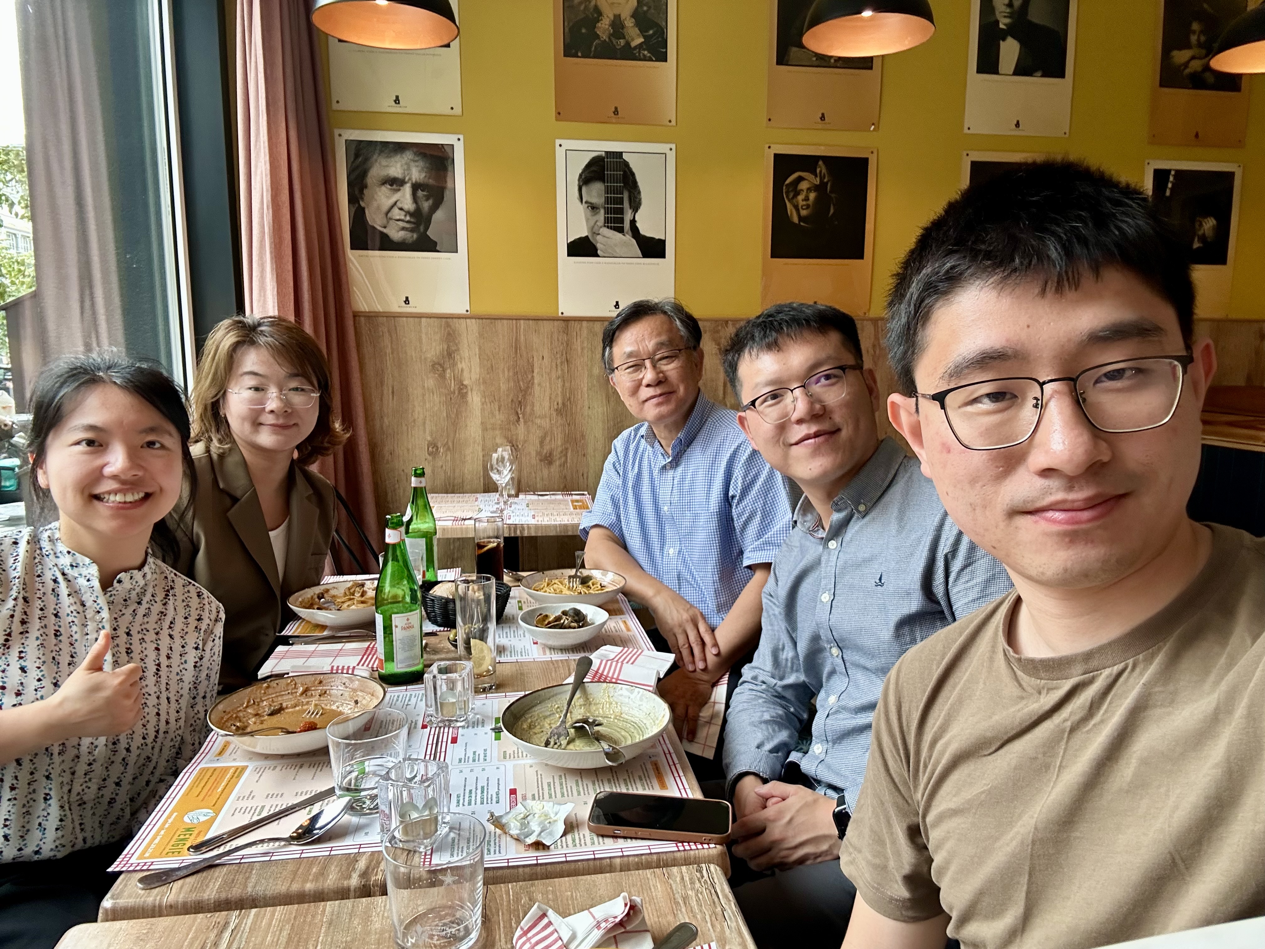 Conference colleagues sharing dinner in Ghent
