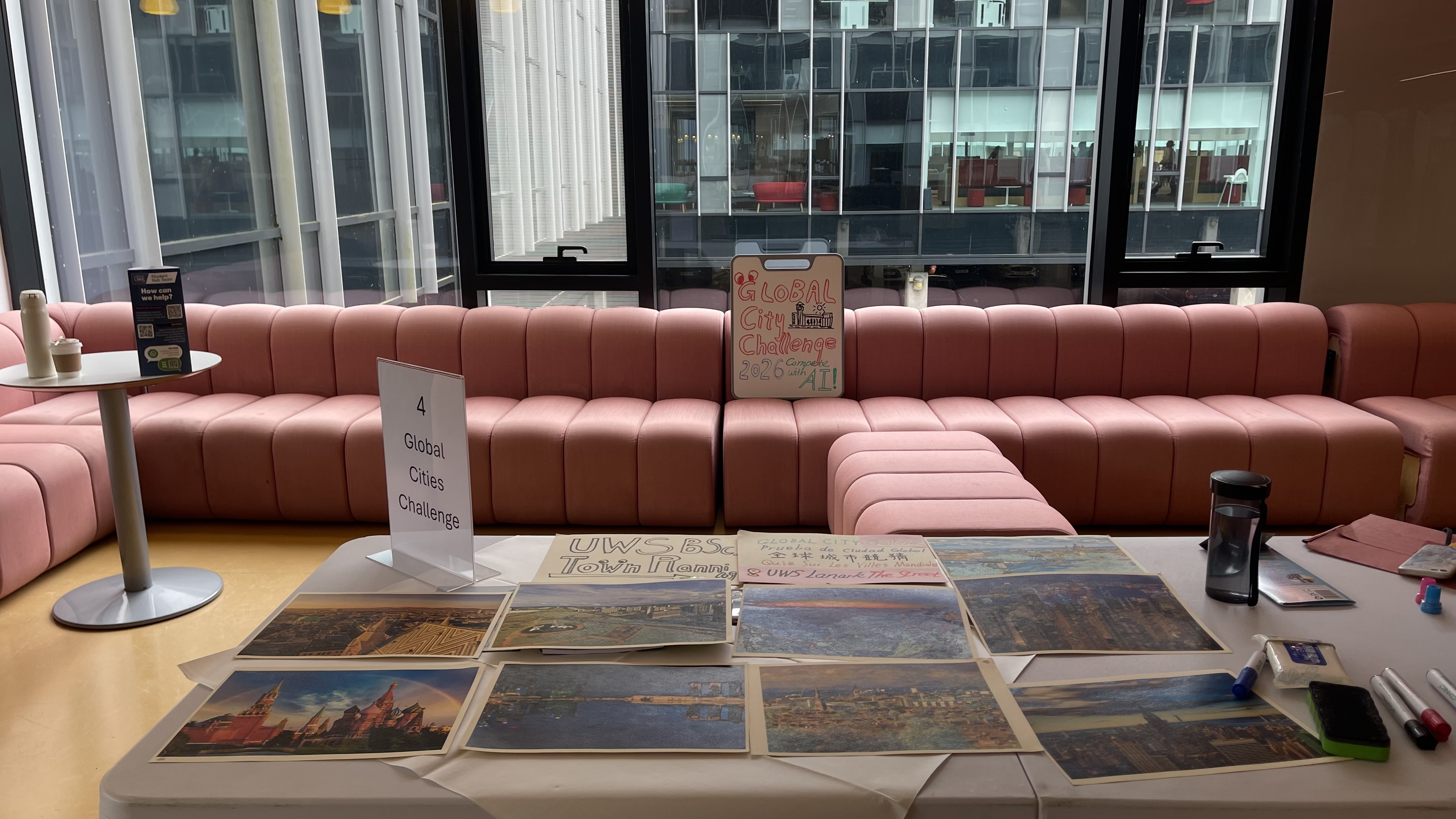 Photographs of places laid out on the Global City Challenge table