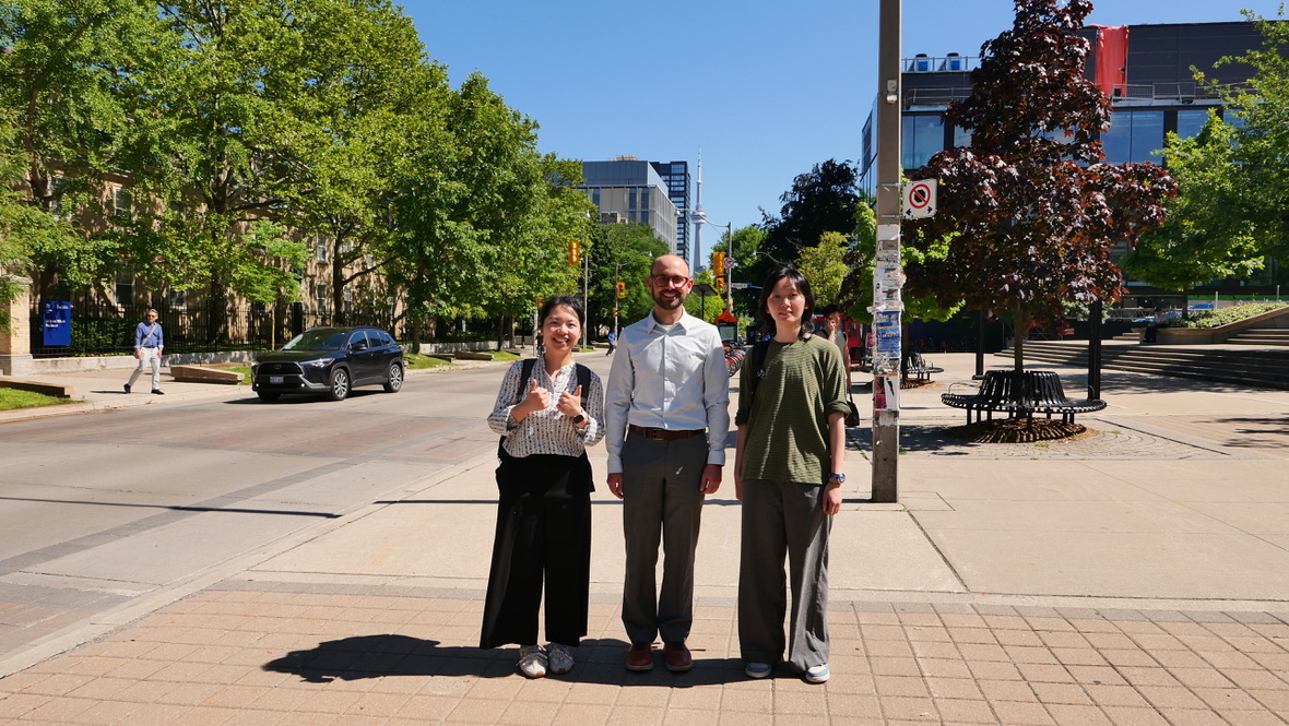 Meiliu and Zhimeng with Prof Michael J. Widener during their University of Toronto visit