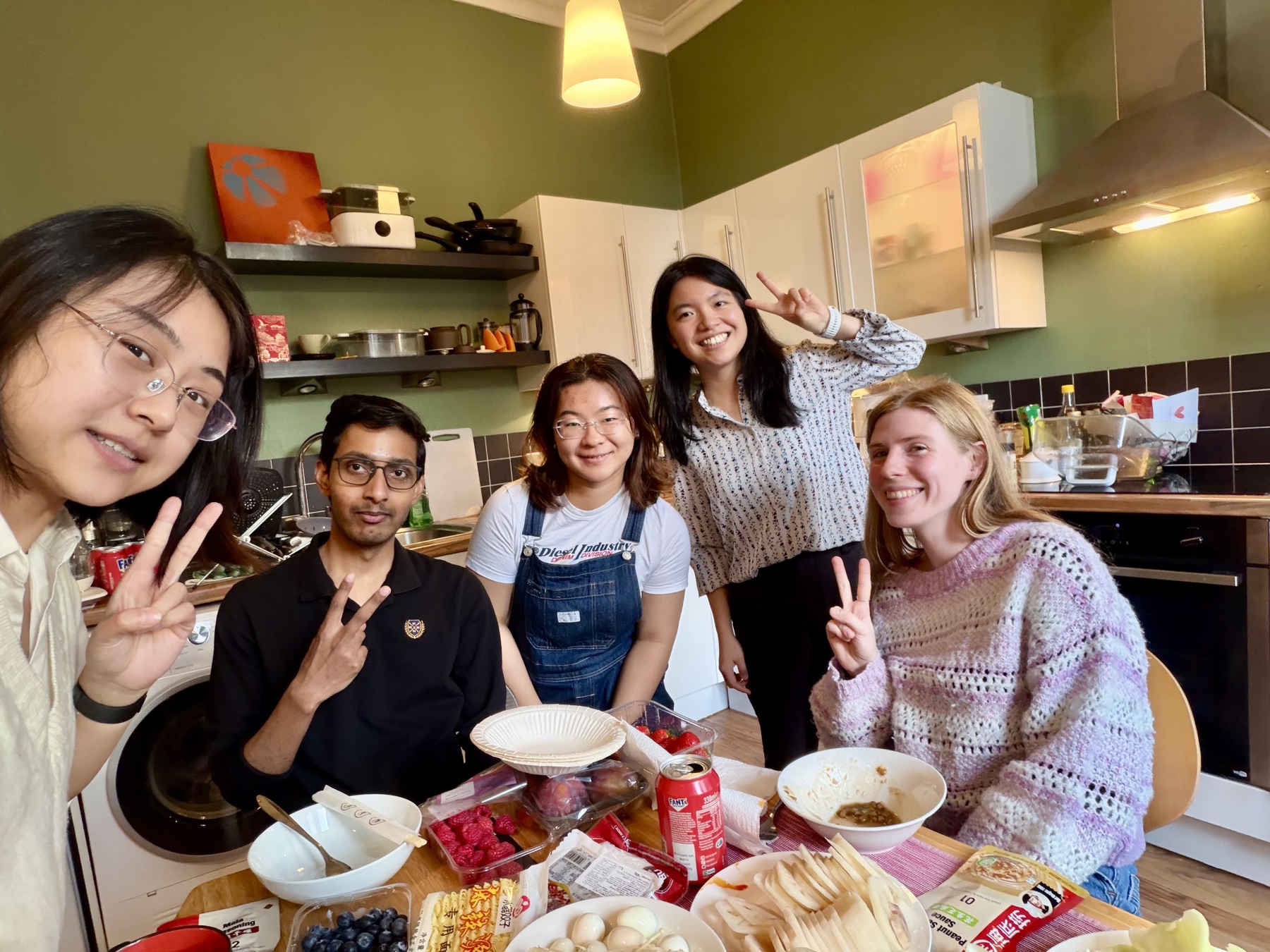 Five GIFTS Lab members at a welcome party for new PhD students Yueting and Eleanor